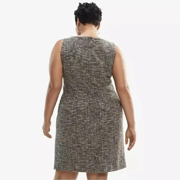 MM Lafleur Lydia Boucle Twisted Strap Tweed Knit Sheath Dress Gray Size 1A NWT - Picture 13 of 14